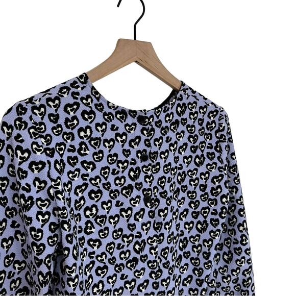 Sandro Rina Purple Heart Patterned long sleeve Blouse Top - Picture 4 of 8